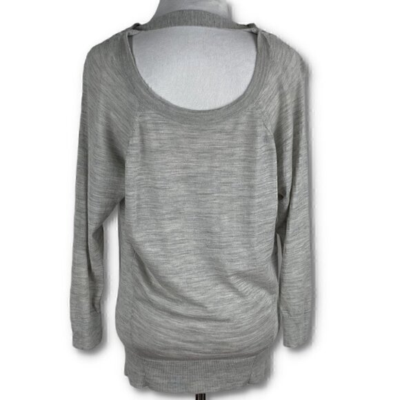 Club Monaco Womens top size XS 100% wool gray open back cowl neck - Picture 3 of 10